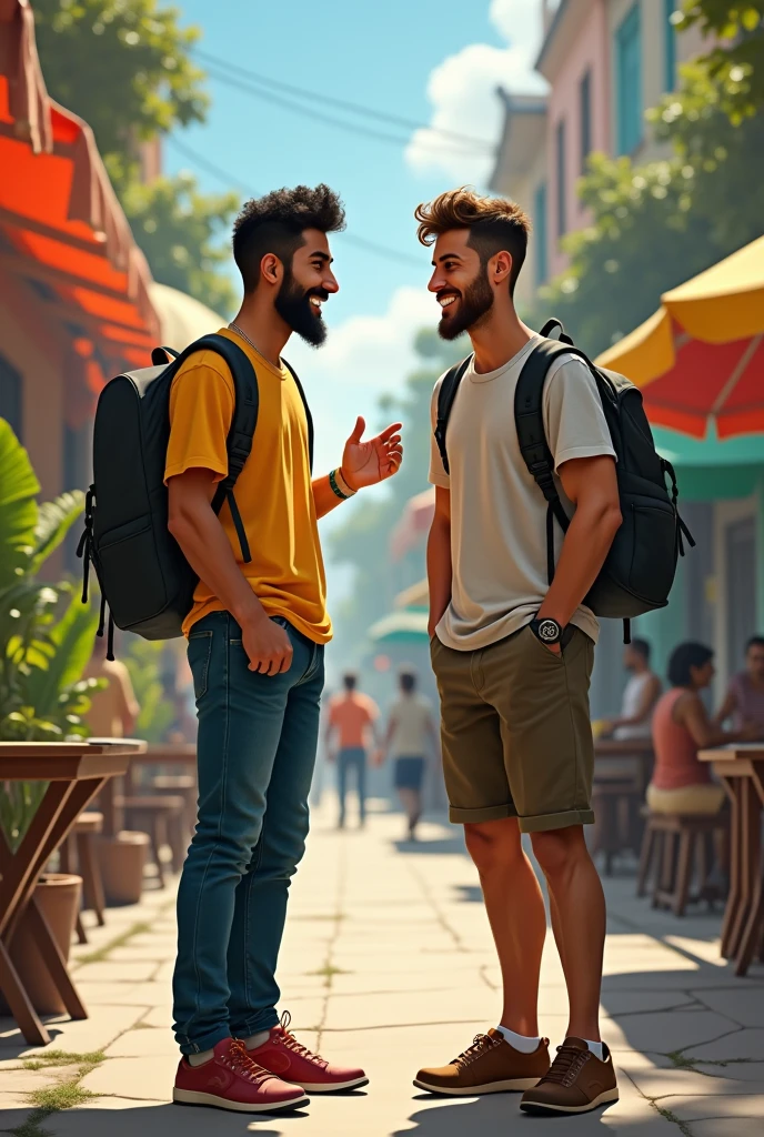 Two male friends, one from Goiás and the other from São Paulo 