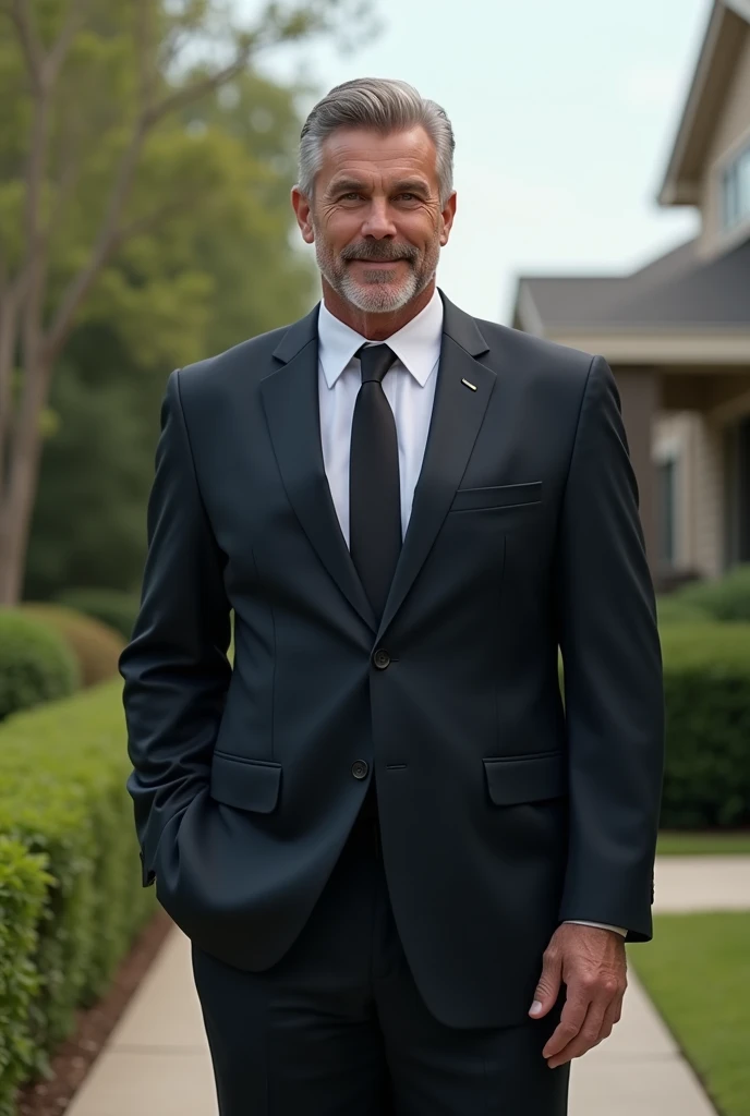 A superhero disguised as a father, with formal clothing
