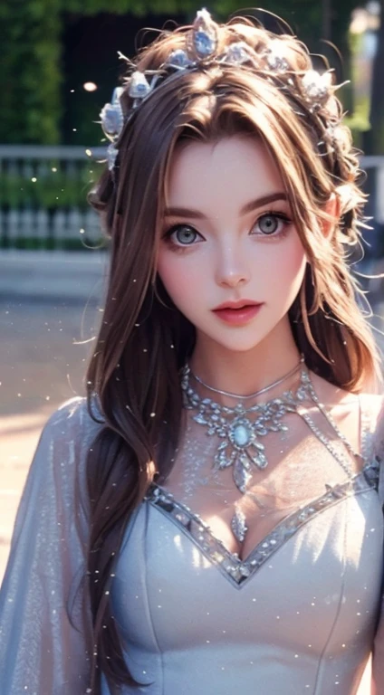 Adelaide Kane (Queen Mary Stuart, Reign Series), Wearing bright latex vede, Strong pose, looking at the camera, Lakeside, detailed, Daytime, sun rays, ultra detailed photography, Warm lighting, Art Station, 4K, Sharp focus, High resolution, masterpiece.Luxury Dresses、high resolution、Ultra delicate