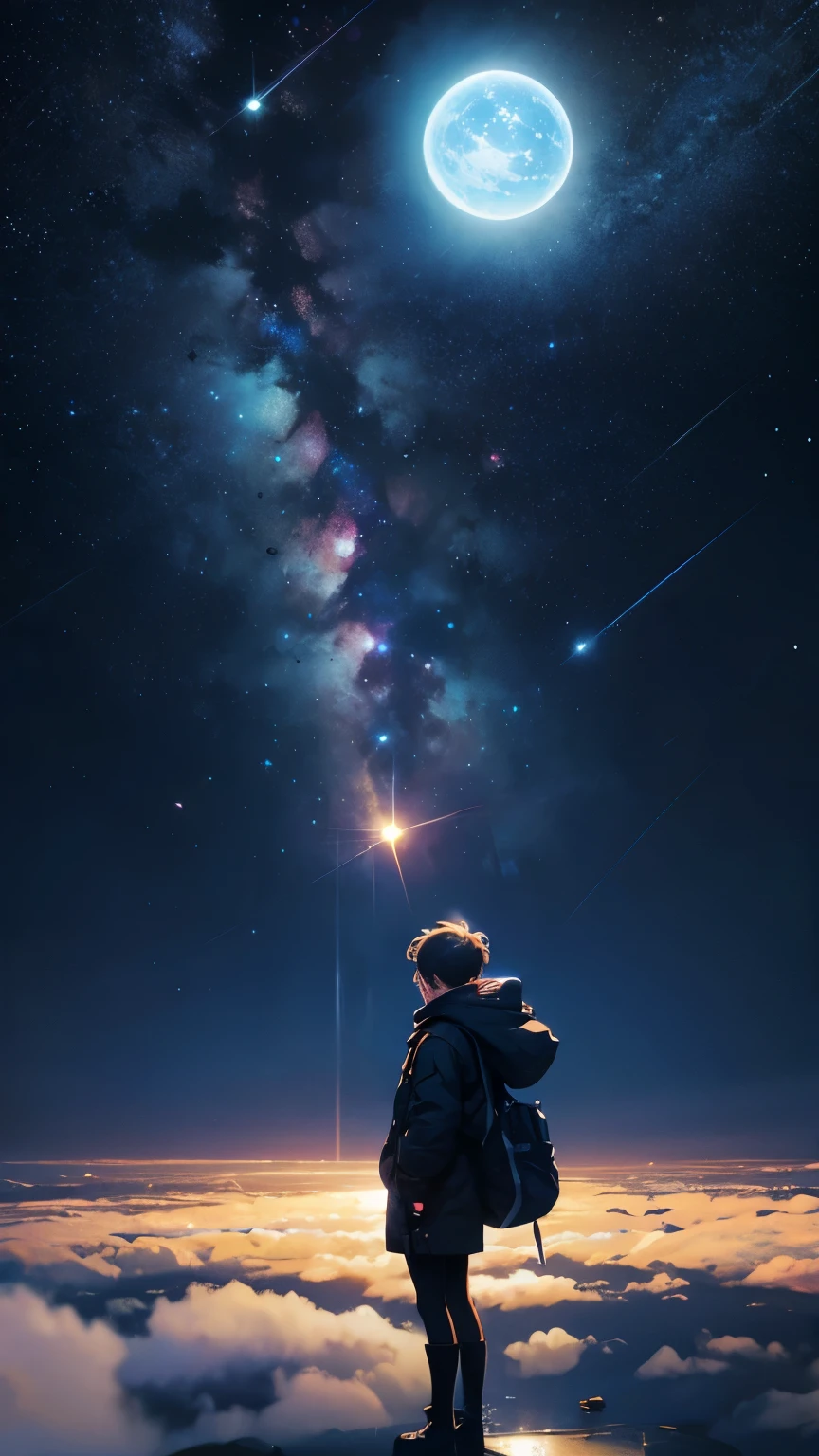 Starry sky scenery,Hold the Spirit Bomb up to the sky, Surreal digital art, Surrealism 8k, Surreal digital art, Surrealism art, Surreal 3D rendering, 3d rendering digital art, Mark Adams, Surreal concept art, 3D rendering beeple, Stylized digital art, 4k surrealism
