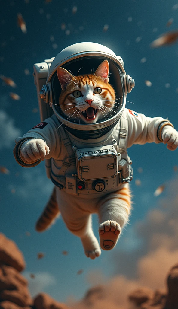 Photographic Ultra-Realism　Fighting Space Cats　Night Scenery　((inflammation))  ((Flying Space Cat２Animals))　Armageddon　Covered in scars　((Helmet))　Flipping Cat　Strong winds