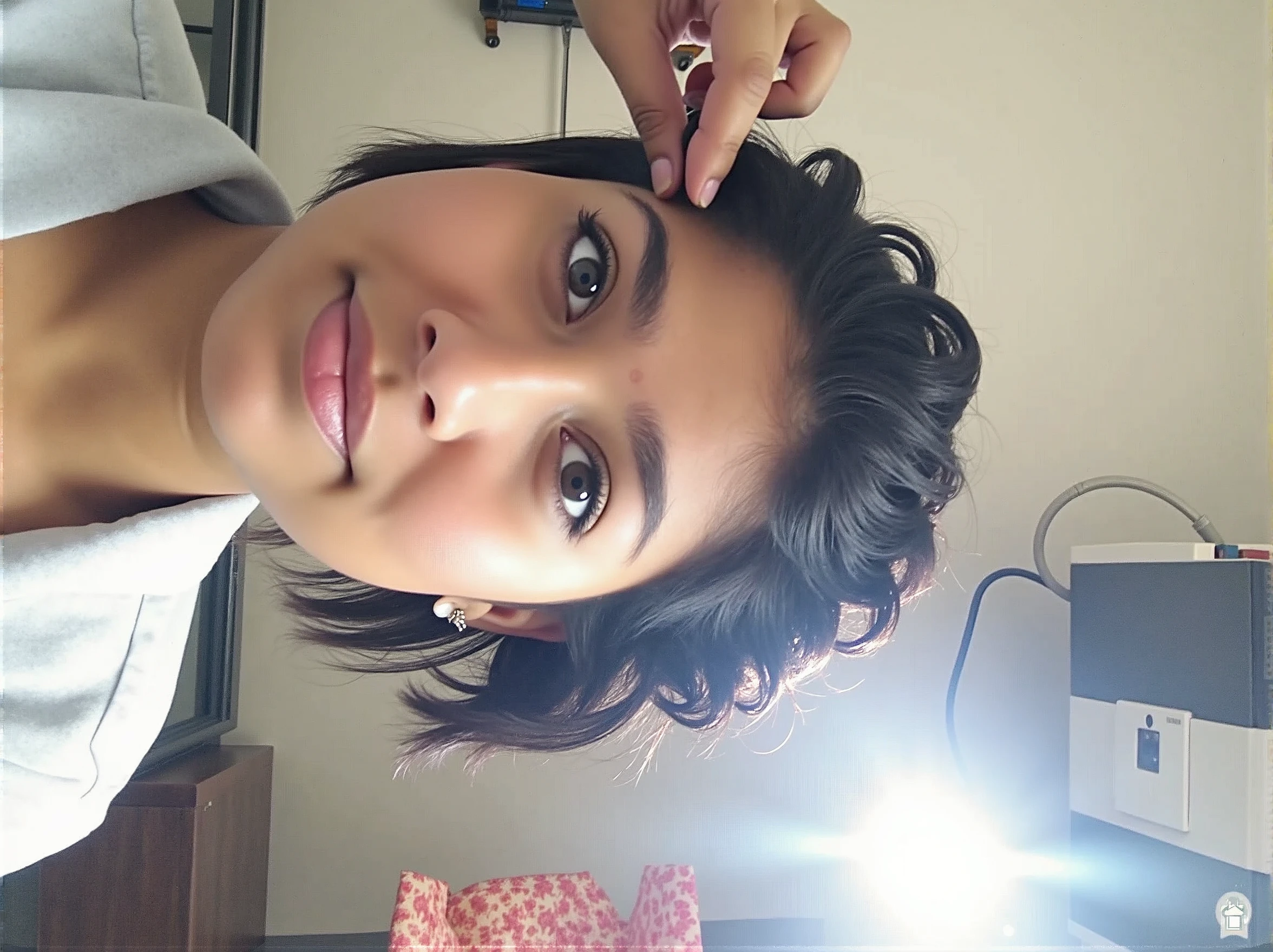Change hairs into short curtain hairstyle