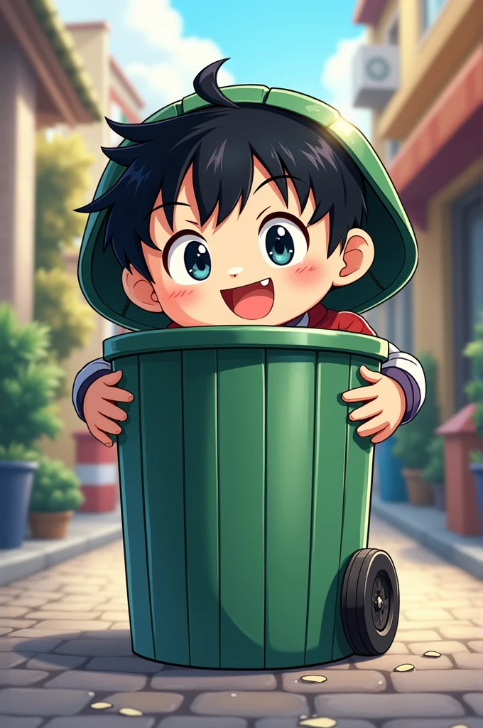 can you draw a trash can like an anime boy?