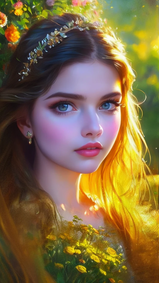 A girl in a garden,half:illustration,beautiful detailed eyes,beautiful detailed lips,Extremely detailed eyes and face,long eyeslashes,High Resolutions,ultra detailed,fotorrealist,vivid colors,bokeh,Portraits,warm tones,soft lighting, (The best quality,4k,8k,High Resolutions,masterpiece:1.2),ultra detailed,(realist,fotorrealist,fotorrealist:1.37),classical,Amazing,beautiful detailed eyes,beautiful detailed lips,Extremely detailed eyes and face,long eyeslashes,oil painting style,Canvas texture,old fashioned dress,Golden lighting,Garden landscape,colorful flowers,romantic atmosphere,vintage colors,soft sunlight,serene expression,elegant pose
INFO
