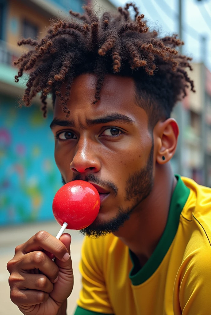 Neymar sucking lollipop