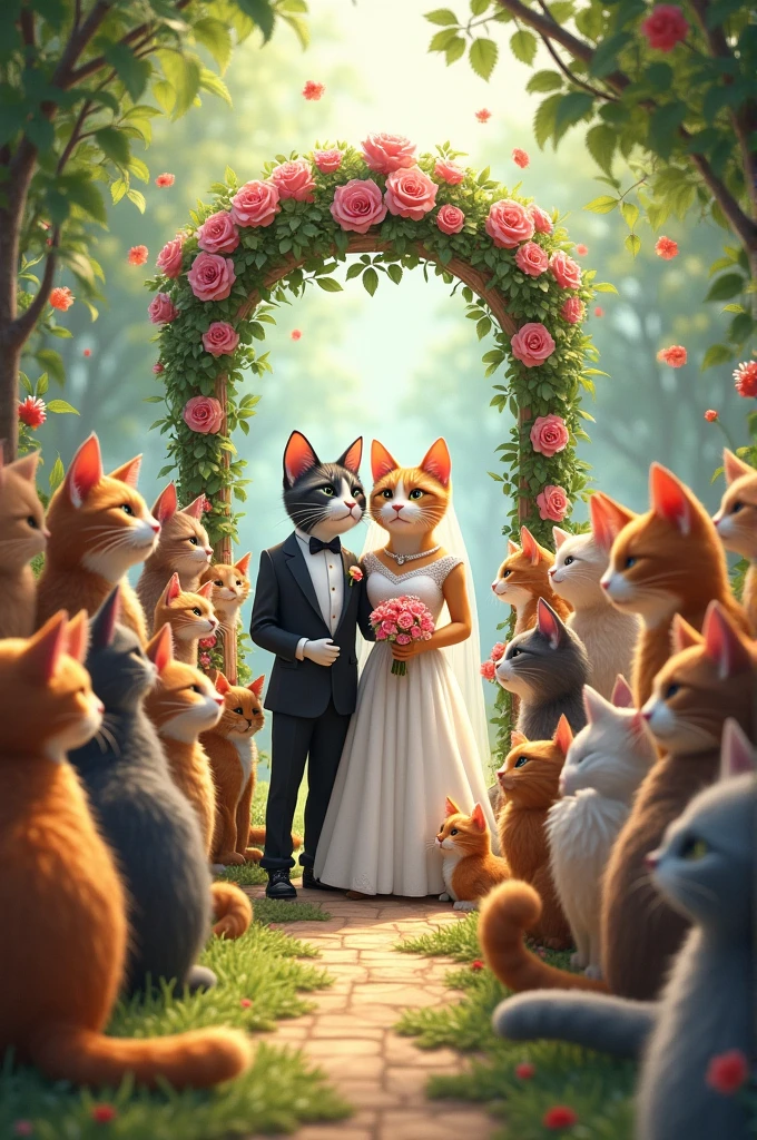 Cat wedding programme, around so many cat celebrating it