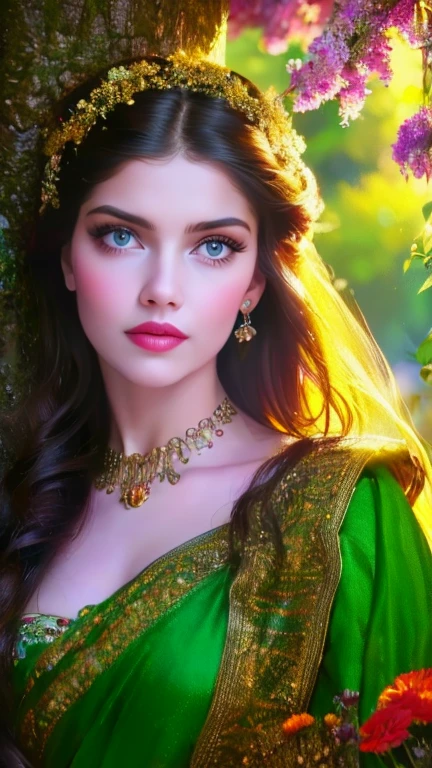 A girl in a garden,half:illustration,beautiful detailed eyes,beautiful detailed lips,Extremely detailed eyes and face,long eyeslashes,High Resolutions,ultra detailed,fotorrealist,vivid colors,bokeh,Portraits,warm tones,soft lighting, (The best quality,4k,8k,High Resolutions,masterpiece:1.2),ultra detailed,(realist,fotorrealist,fotorrealist:1.37),classical,Amazing,beautiful detailed eyes,beautiful detailed lips,Extremely detailed eyes and face,long eyeslashes,oil painting style,Canvas texture,old fashioned dress,Golden lighting,Garden landscape,colorful flowers,romantic atmosphere,vintage colors,soft sunlight,serene expression,elegant pose
INFO