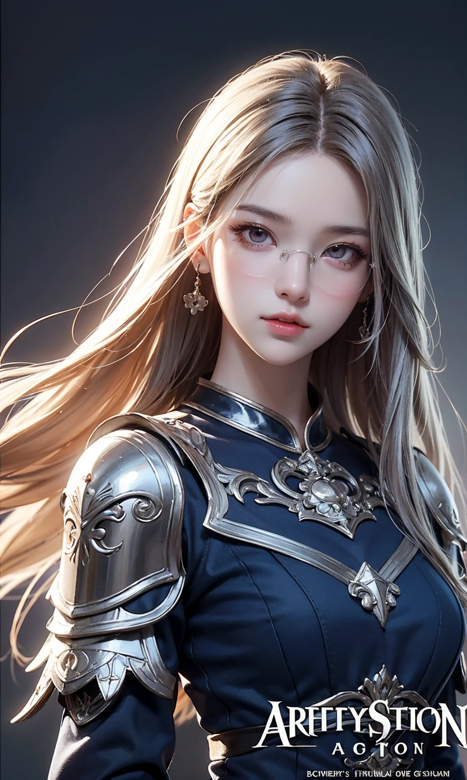 Super detailed, beautiful, masterpiece, highest quality, detailed beautiful round eyes, beautifully detailed face, medium long hair, Woman in silver and blue dress, Chengwei Pan at Art Station, by ヤン・J, detailed fantasy art, great character art, fan art best art station, amazing exquisite character art, beautiful armor, Highly detailed art buds, full detail armor, detailed digital anime art, Art station artgerm&#39;s illustration - pixiv , ((((giant glasses, otaku glasses, thickメガネ, round glasses)))), armor girl, (huge breasts, (huge breasts:1.1), thick , thick waist), (wide hips:1.4, tight thighs, curved body), young woman, showing her body , pussy is visible 