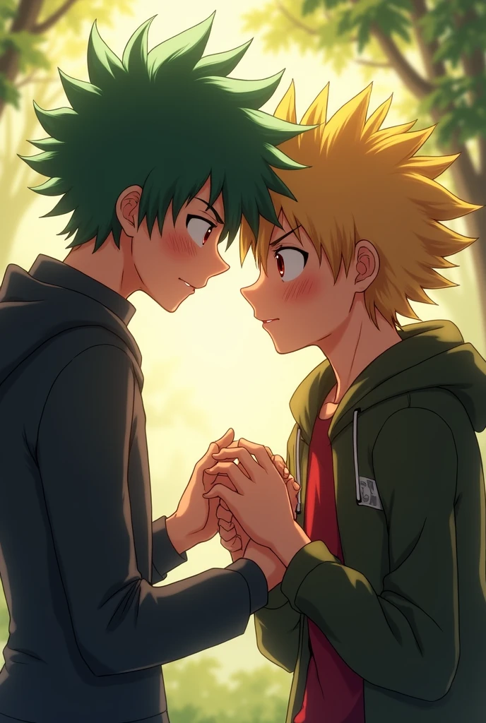 Bakugou kissing Deku