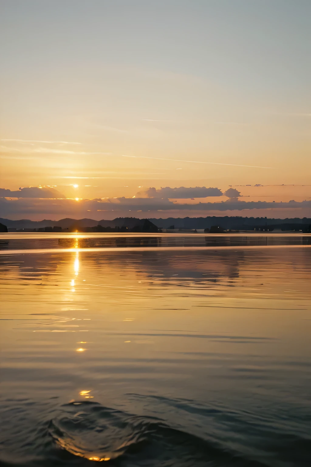 calm peaceful sky with golden hour