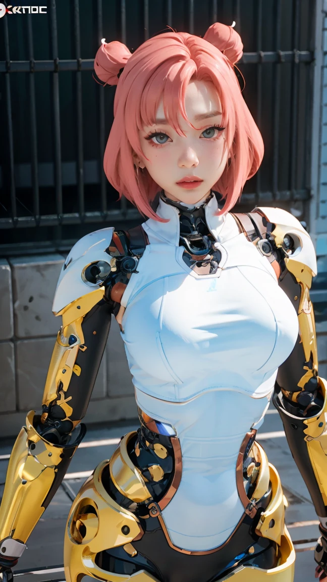 anime - style image of a woman with a skeleton body and a helmet, unreal engine render + a goddess, biomechanical oppai, highly detailed cybernetic body, white biomechanicaldetails, gynoid cyborg body, 3 d render character art 8 k, detailed body, intricate mechanical body, cybernetic and highly detailed