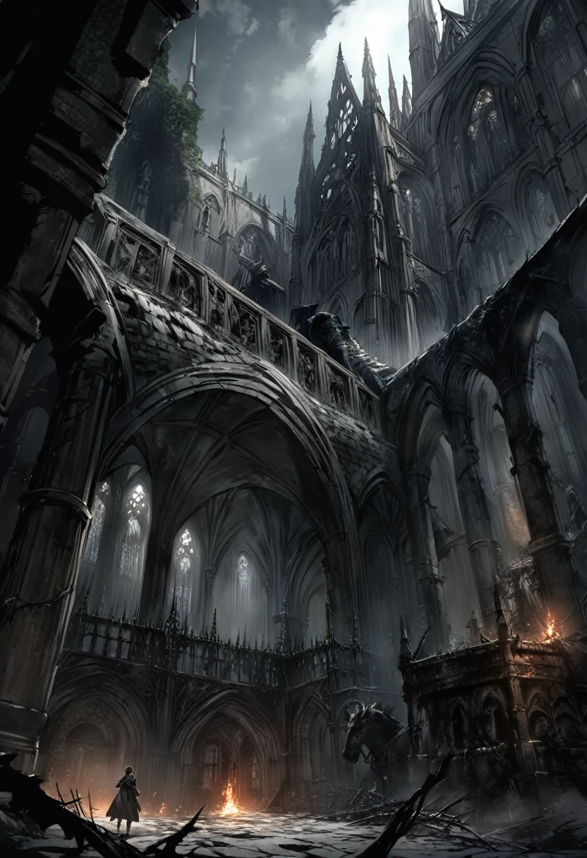 unknow woman in simple black dress lying on roof of ruined gothic church, bloodborne, bloodborne art, bloodborne style, bloodborne, franco-prussia war, bloodborne, bloodborne concept art, bloodborne, screenshot from bloodborne, bloodborne cathedral, portrait of a bloodborne hunter, bloodborne diagrams