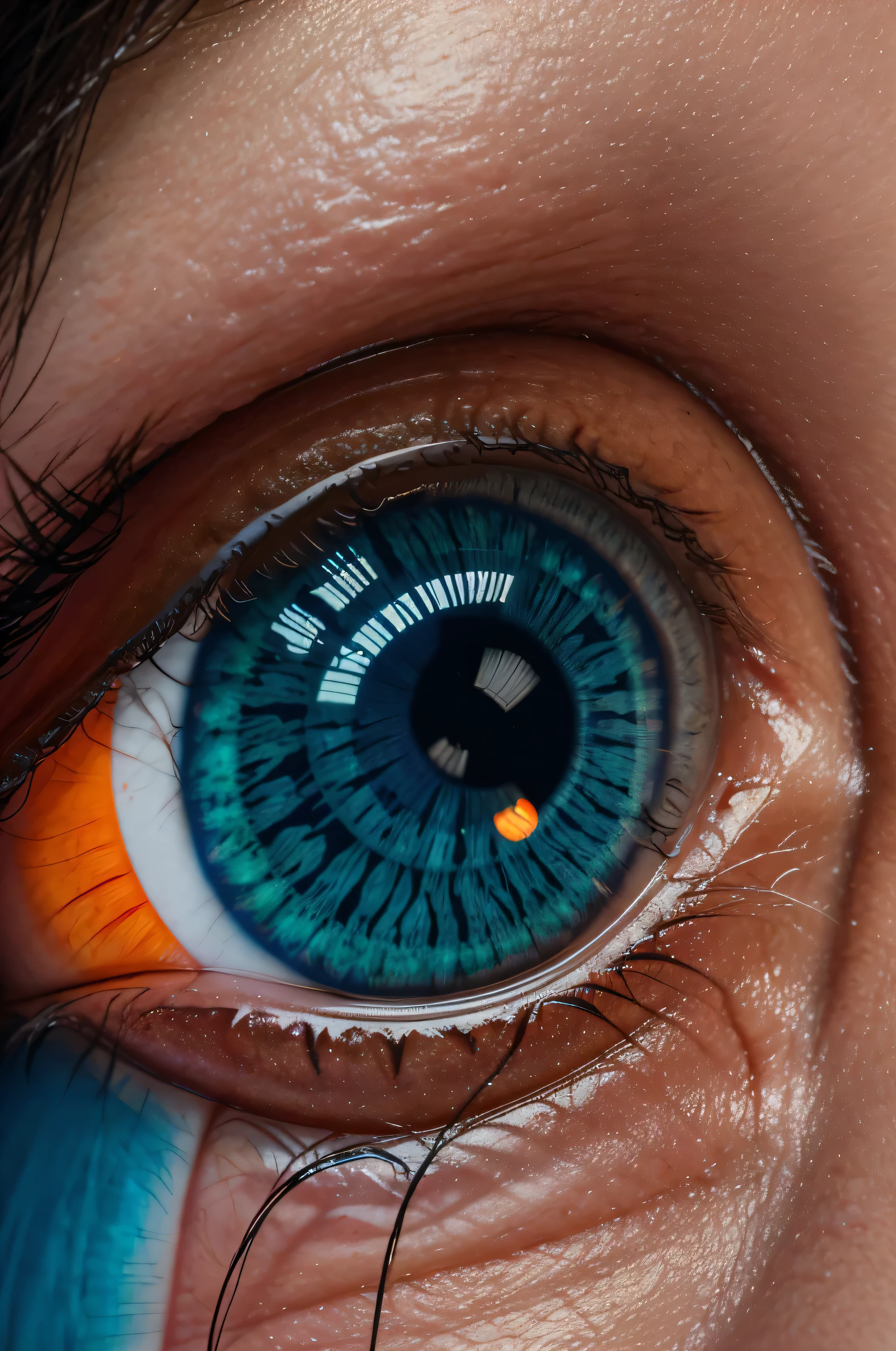 "A close-up, hyper-realistic depiction of a human eye with the Indian tricolor reflected in the iris. The eye is wide open, showcasing intense detail, including the reflection of the Indian flag fluttering within the deep blue of the pupil. The eyelashes and surrounding skin are subtly tinted with the saffron, white, and green colors of the Indian flag, blending artfully into the background. The reflection of key national symbols or monuments can be seen faintly in the eye, adding layers of depth. The overall effect should be striking, with vibrant colors and sharp contrasts, evoking a sense of patriotism and pride."
.