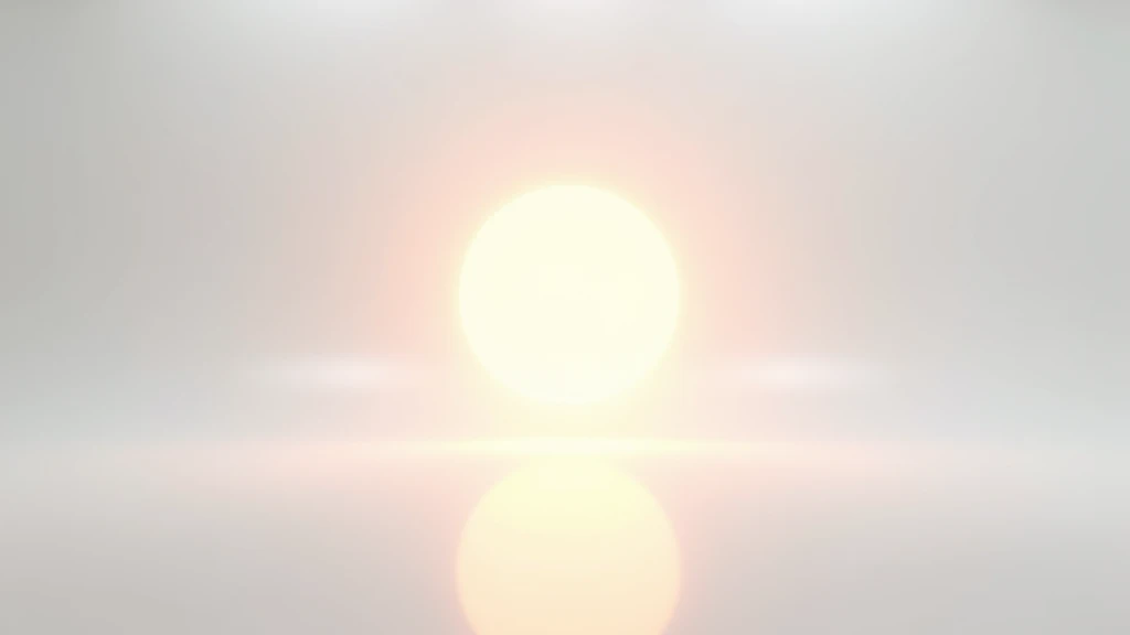 : A bright sun shining intensely on a smooth, pristine white background, with soft shadows subtly forming around the edges of the sun. 8k