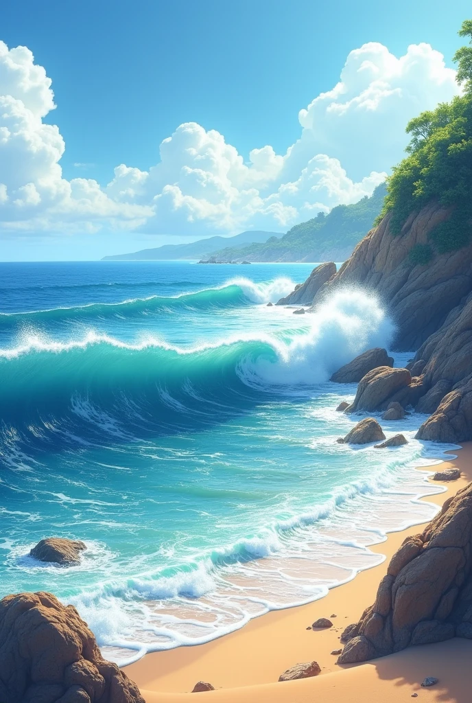 Ocean view where waves are coming