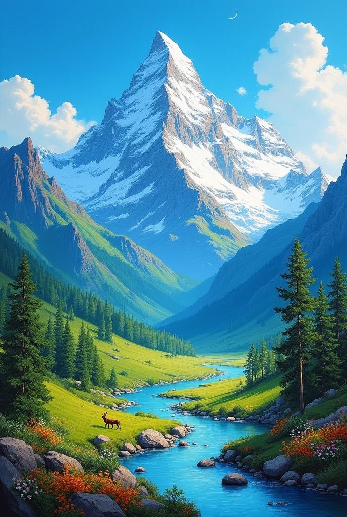 Mountain view painting 

