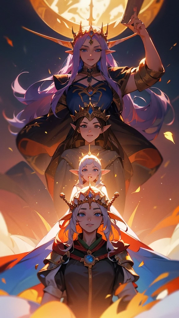 The union of the four queens of the kingdoms, Kingdom 1 is the Elf Kingdom, Kingdom 2 is the Demon Kingdom, Kingdom 3 is the Fairy Kingdom, Kingdom 4 is the Human Kingdom.