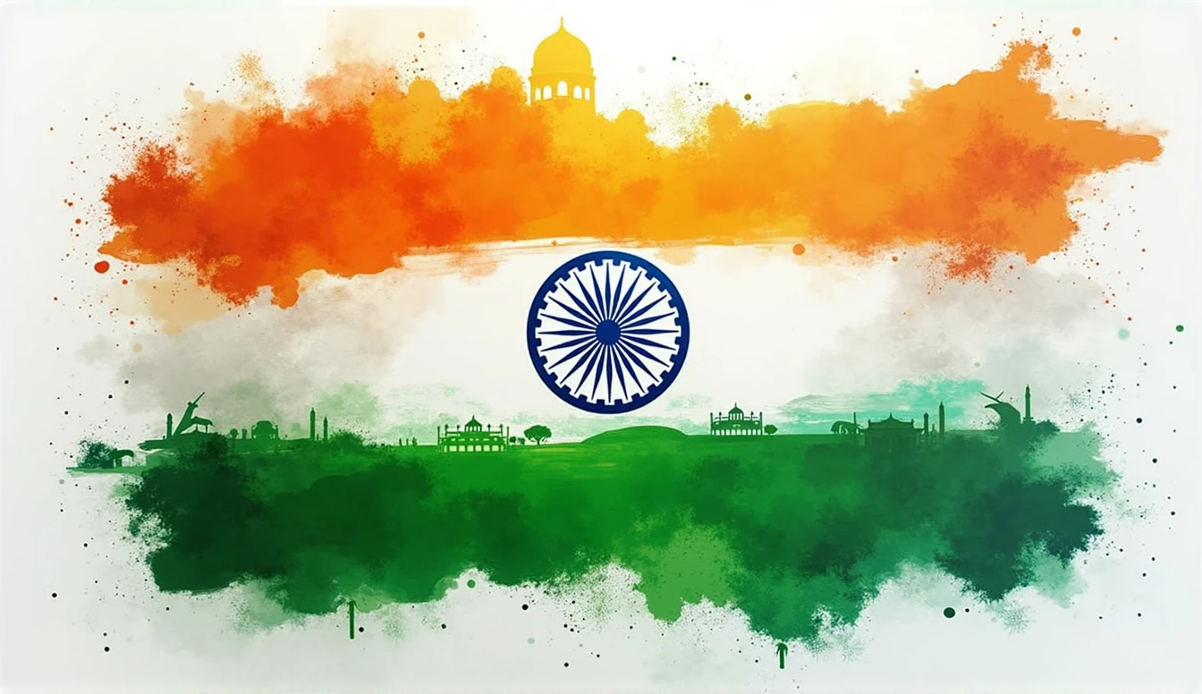 Make a detailed image on independence day of india