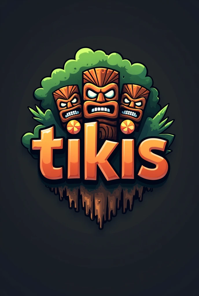 Make me a logo that says tikis it's for a Minecraft clan
