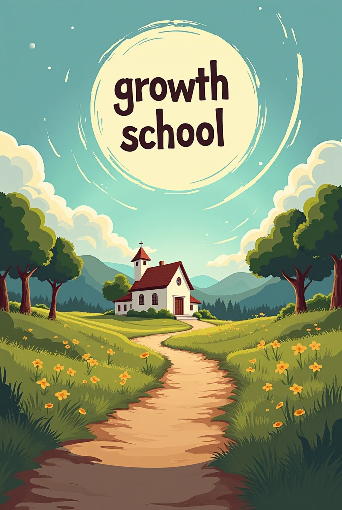 create a banner, the banenr is for a school where the bible is studied. must say "growth school". It should motivate the student to study the Bible and join the school.. The Church to which this school belongs is called "Christian Family Grouping"