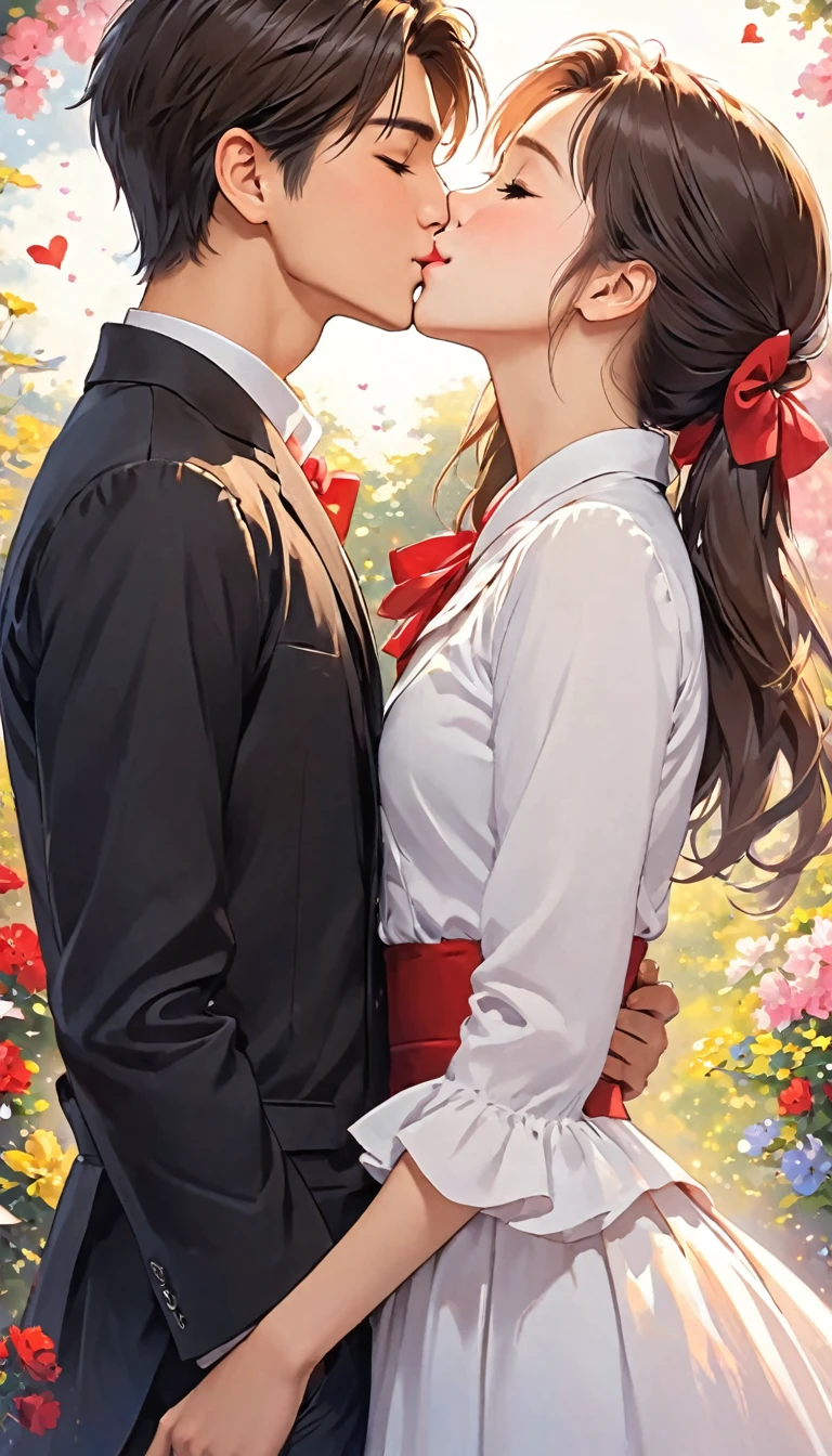  1boy, 1girl, imminent kiss,