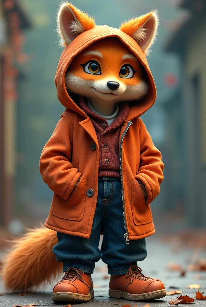 Generate me Tawna Bandicoot from the other dimension with baggy pants and a baggy coat