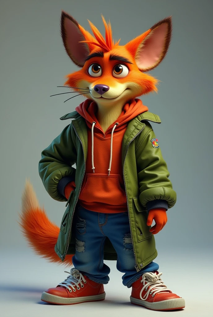 generate me to crash bandicoot with baggy pants and a baggy coat