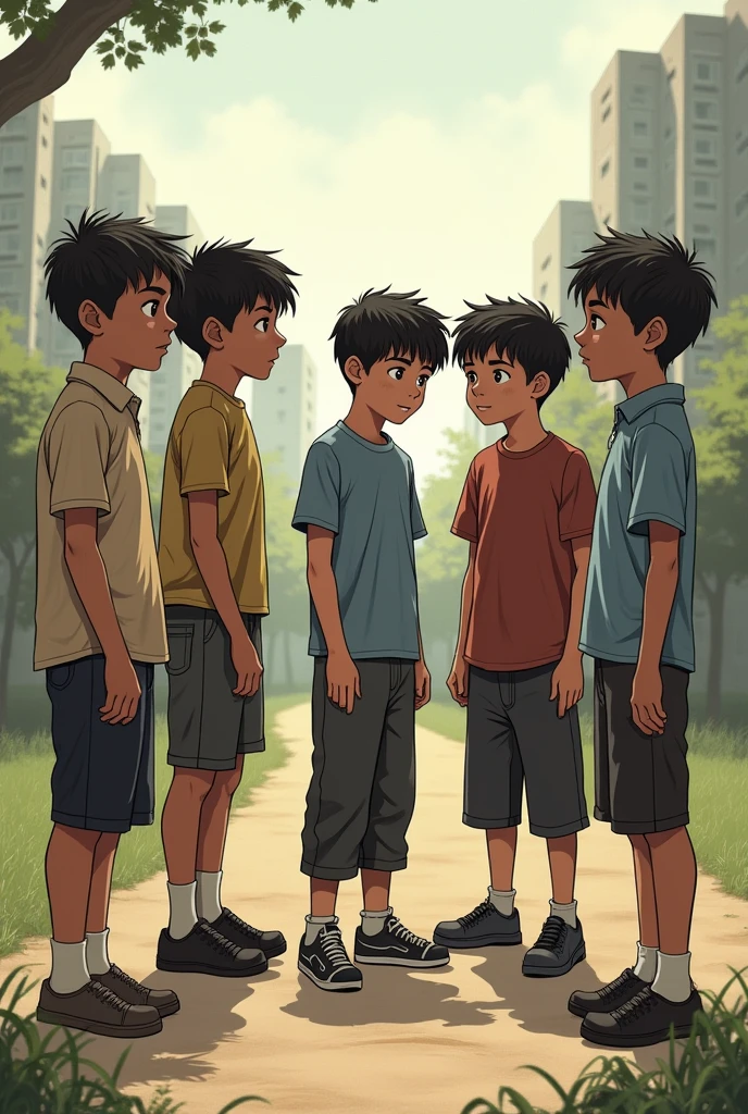 There is a group of 6 boys there is a poor boy among them And they all just ignore him