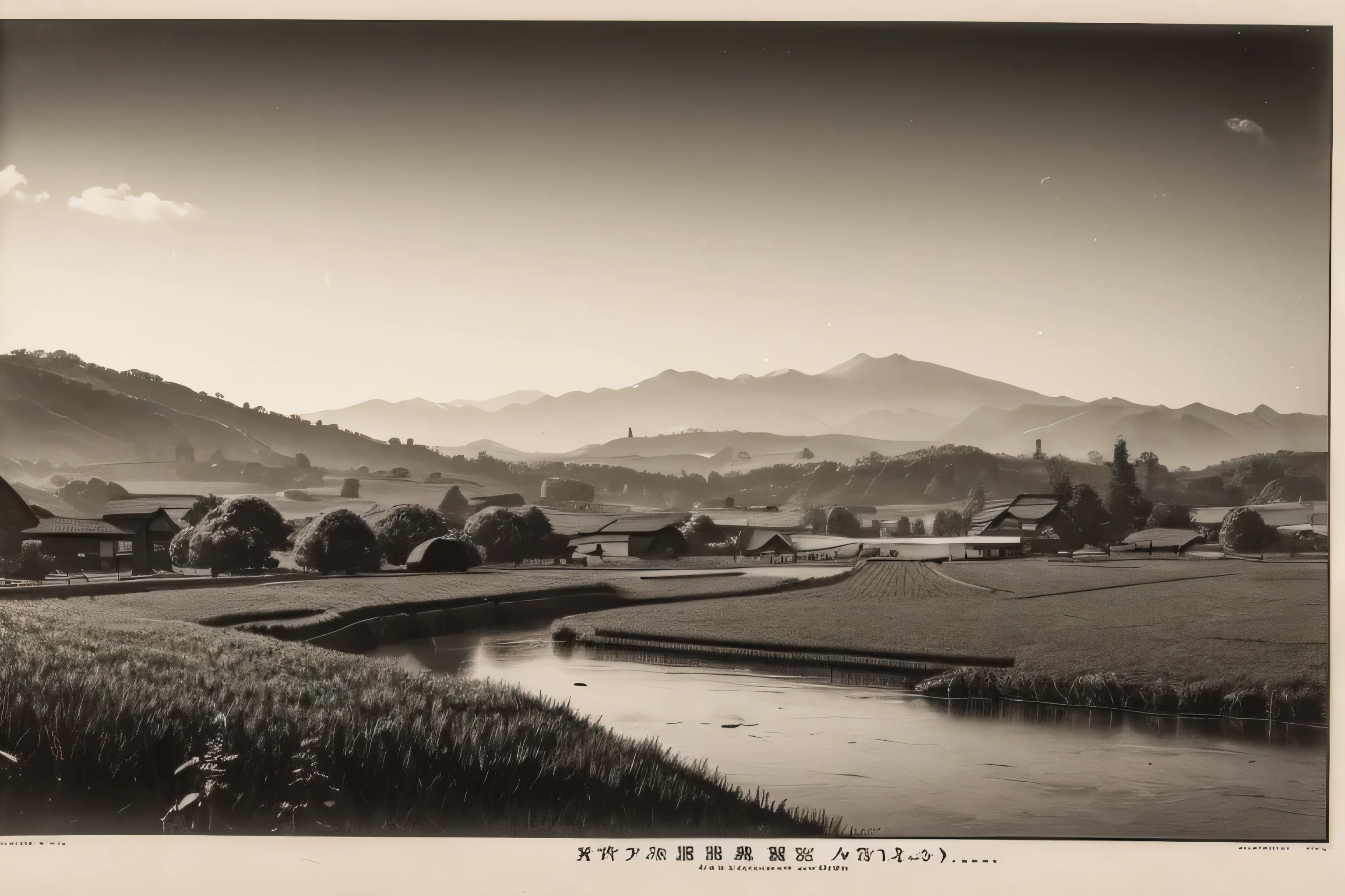 Rural landscape in the Muromachi period Color:Black and White