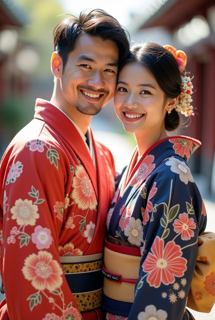 yukata men and women smile