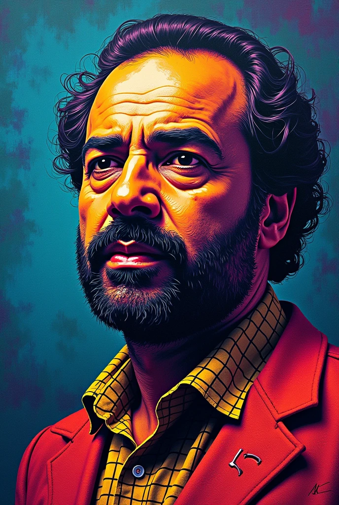 saddam hussein, E=Mc²
saddam hussein. A surreal coloured stippling dot art of saddam hussein, In the style of textured painting, night sky blue teal yellow red & purple colours, orange lighting, vivid vibrant colours with soft details. signature in bottom corner says "E=Mc" & slightly higher at the end of the signature 'E=Mc' is written a small raised "2".
--v 6.1 --style raw --ar 2:3 --s 130 --c 15
--personalize h4h8c7w
--sw 30 --sref