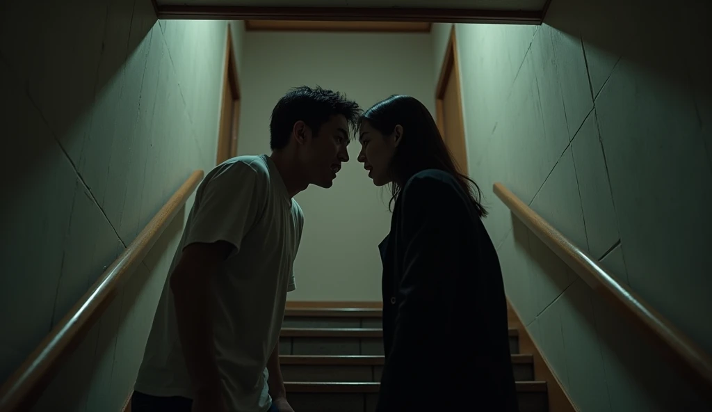 Apartment stairs couple quarrel Japan murder