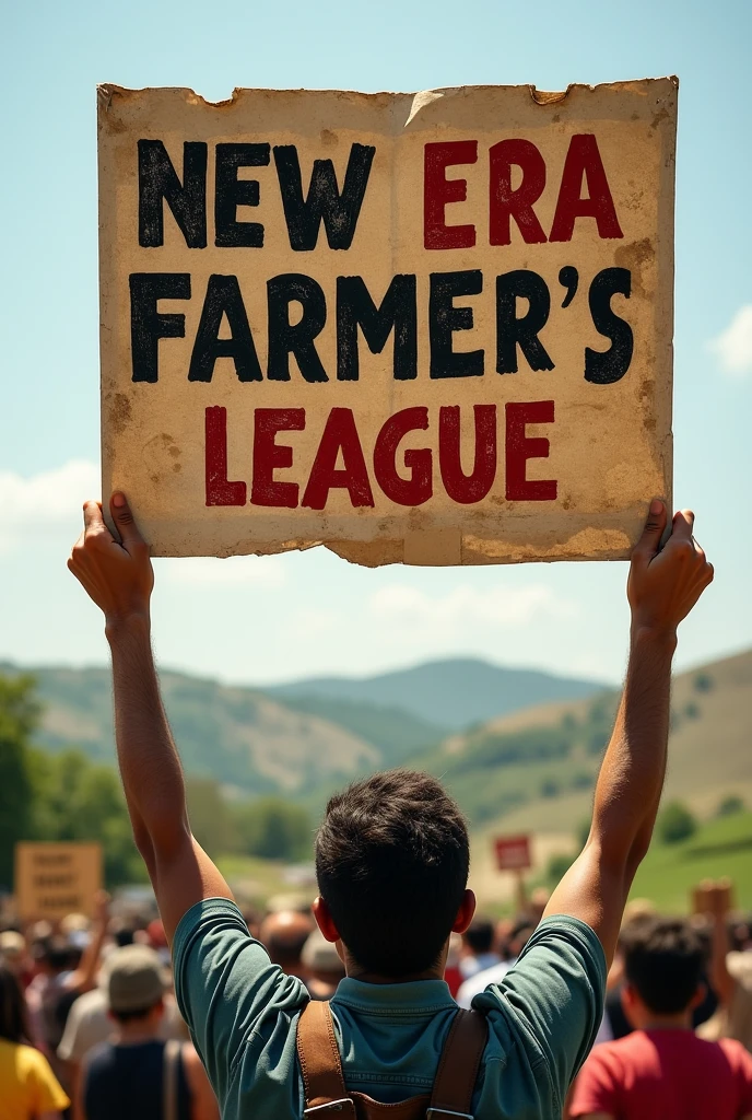 make a placard of "we will make its a farmer's league"