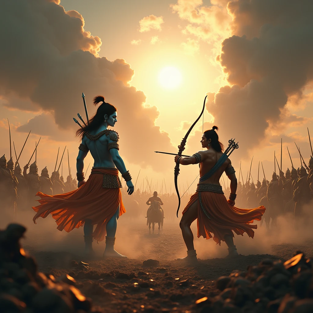 Lord krishna and Arjun in war 4k resolutions images