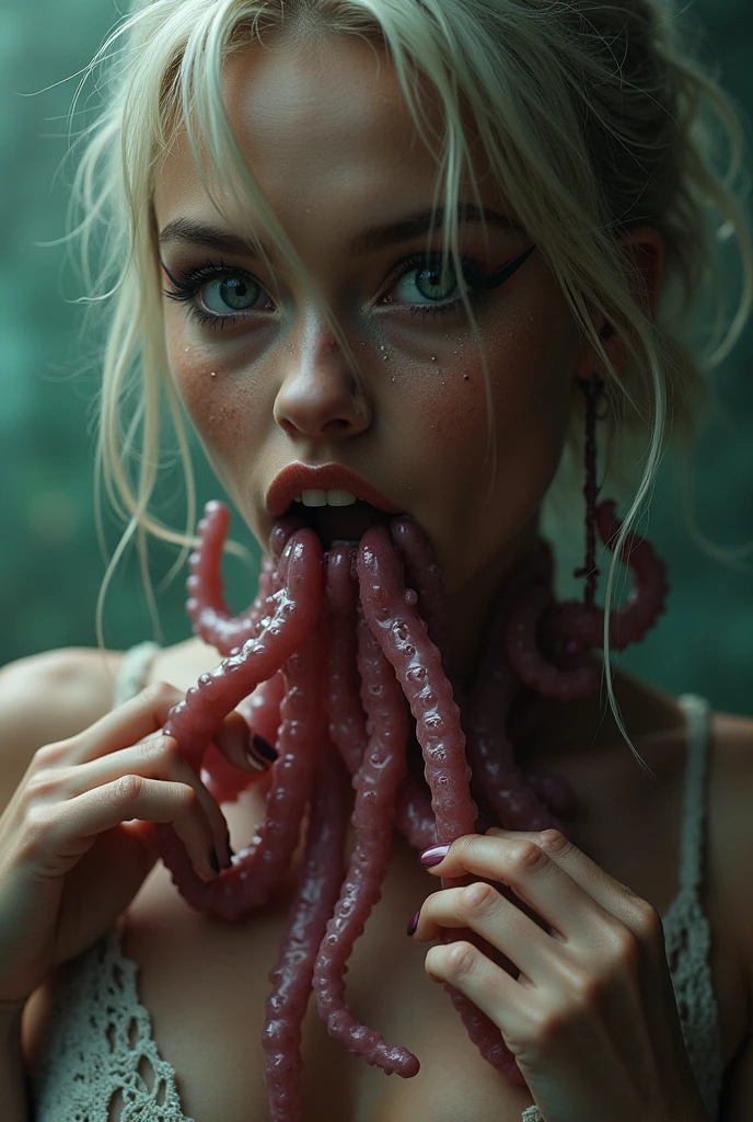 Putting tentacles in girls nipple holes