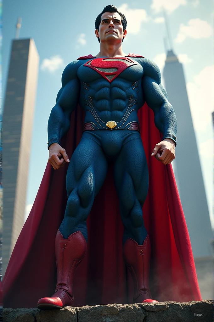 Superman showing his feet