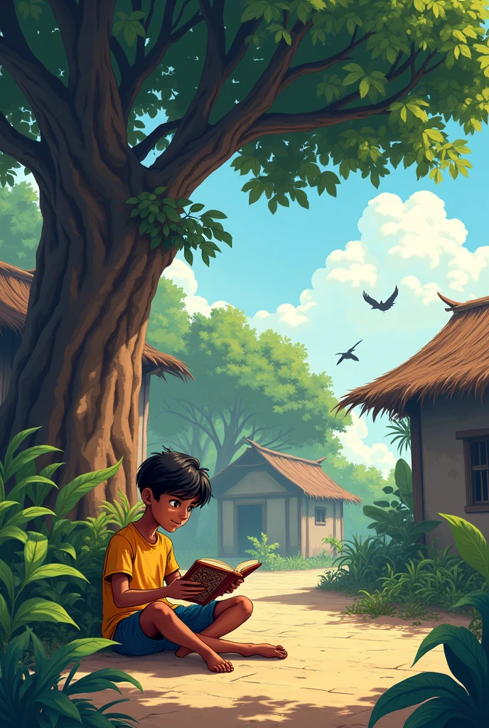 Here are some anime-style scene prompts for the story “अमेज़न के जंगल में रोमांचक यात्रा” in Hindi:**1. अर्जुन का परिचय और उसकी जिज्ञासु प्रवृत्ति:
दृश्य: एक छोटे से गाँव का शांत और सुंदर वातावरण। अर्जुन अपने घर के आंगन में बैठा है, किताब पढ़ते हुए। पास में एक विशालकाय वृक्ष है और पक्षियों की चहचहाहट हो रही है। अर्जुन की आंखों में साहस और जिज्ञासा की चमक दिखाई देती है। वह अचानक से खड़ा होता है, जैसे उसने कुछ नया और रोमांचक खोज लिया हो।**2. अर्जुन का अमेज़न की यात्रा पर निकलना:
दृश्य: अर्जुन हवाई जहाज से अमेज़न के जंगल की ओर उड़ान भर रहा है। हवाई जहाज के खिड़की से बाहर घने और विस्तृत जंगल की झलक दिखती है। हरे-भरे पेड़, बहती नदियां, और असीमित हरियाली अर्जुन की आंखों में चमक भर देती हैं। उसके चेहरे पर उत्साह और उम्मीद साफ झलकती है।**3. जंगल में प्रवेश और प्राकृतिक सौंदर्य:
दृश्य: अर्जुन नदी के किनारे नाव में बैठा है, चारों ओर घना जंगल फैला हुआ है। बड़े-बड़े पेड़, हरे-भरे पौधे, और जंगल के अनगिनत जीव-जंतु दिखाई देते हैं। कैमरा ऊंचाई से जंगल का विस्तृत दृश्य दिखाता है, जहां अर्जुन की नाव छोटी सी दिखती है।**4. बन्दर से मुलाकात और गुप्त झरने का दृश्य:
दृश्य: अर्जुन जंगल में चलते-चलते एक प्यारे से बन्दर से मिलता है। बन्दर पेड़ से नीचे कूदता है और इशारे से अर्जुन को अपने पीछे आने के लिए कहता है। अर्जुन बन्दर का पीछा करता है और एक गुप्त झरने पर पहुँचता है, जहां साफ चमकीला पानी बह रहा है। अर्जुन पानी पीता है, और उसका चेहरा ताजगी से भर जाता है।**5. दुर्लभ फूल और पांडुलिपि की खोज:
दृश्य: अर्जुन जंगल में चलते-चलते अचानक एक चमकीले फूल को देखता है। फूल के पास एक प्राचीन पांडुलिपि पड़ी होती है। अर्जुन उसे उठाकर ध्यान से पढ़ता है। कैमरा पांडुलिपि पर ज़ूम करता है, जहां पुराने अक्षरों में लिखा एक रहस्य झलकता है। अर्जुन का चेहरा उत्साह से भर उठता है।**6. जंगल के जानवरों से दोस्ती:
दृश्य: अर्जुन रंग-बिरंगे तोतों, तेज़ी से भागते हिरणों और एक बड़े सांप से मिलता है। वे सब मिलकर अर्जुन की मदद करते हैं। दृश्य में जानवरों की सुंदरता और जंगल की हरियाली को दिखाया जाता है। अर्जुन की मासूमियत और जानवरों के साथ उसकी बढ़ती दोस्ती को दिखाया जाता है।**7. गुफा और खजाने की खोज:
दृश्य: अर्जुन एक बड़े पेड़