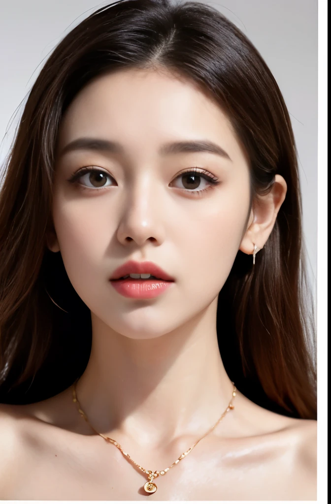 (masterpiece:1.3), (8 thousand, realistic, RAW photos, best quality: 1.4), (1 woman),(very sexy), (Beautiful makeover), (((유난히 아름다운 realistic 얼굴))), (((Create a slim and beautiful body))), (long eyelashes), (double eyelid), (Brown hair, parted, long hair:1.3), (아름다운 parted스타일), (Realistic and truly beautiful and delicate eyes), (((beautiful and big breasts))), (realistic and beautiful skin), (absurd), (attractive), (ultra high resolution), (extremely realistic), (very detailed), (golden ratio), (necklace), (earring), (So beautiful and sexy), (((beautiful eyes))), (((high nose))), (((small nostrils))), (((beautiful mouth))), (((beautiful mouth술)))