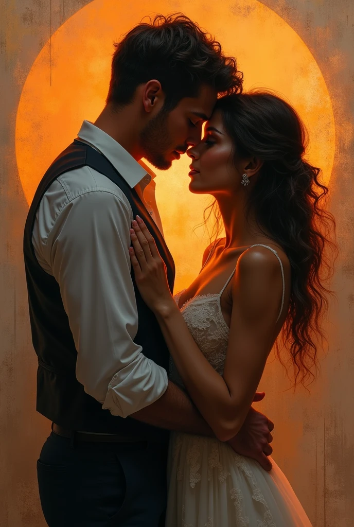 Greg Rutkowski inspired painting of a man and woman in a romantic embrace 