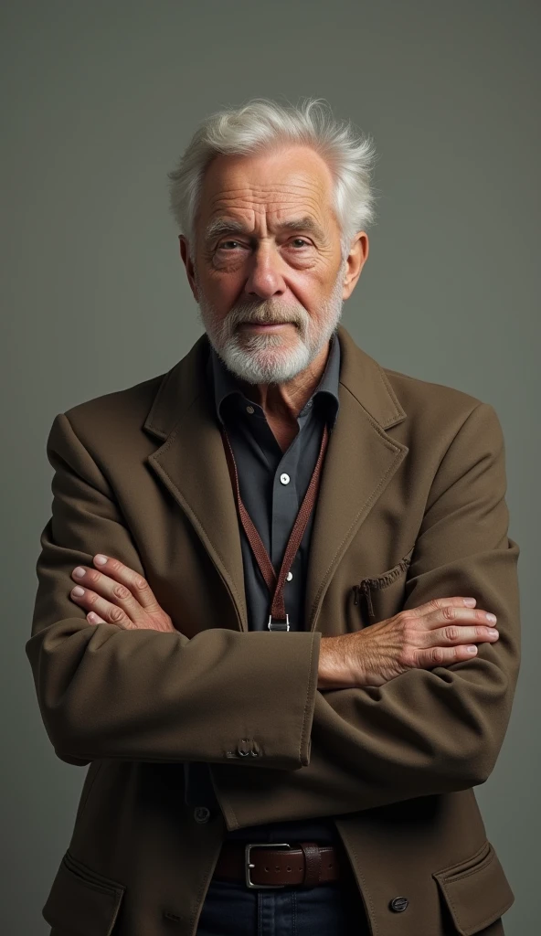 POOR Old Man With Simple Background image Size 9:16 Ratio Realistic