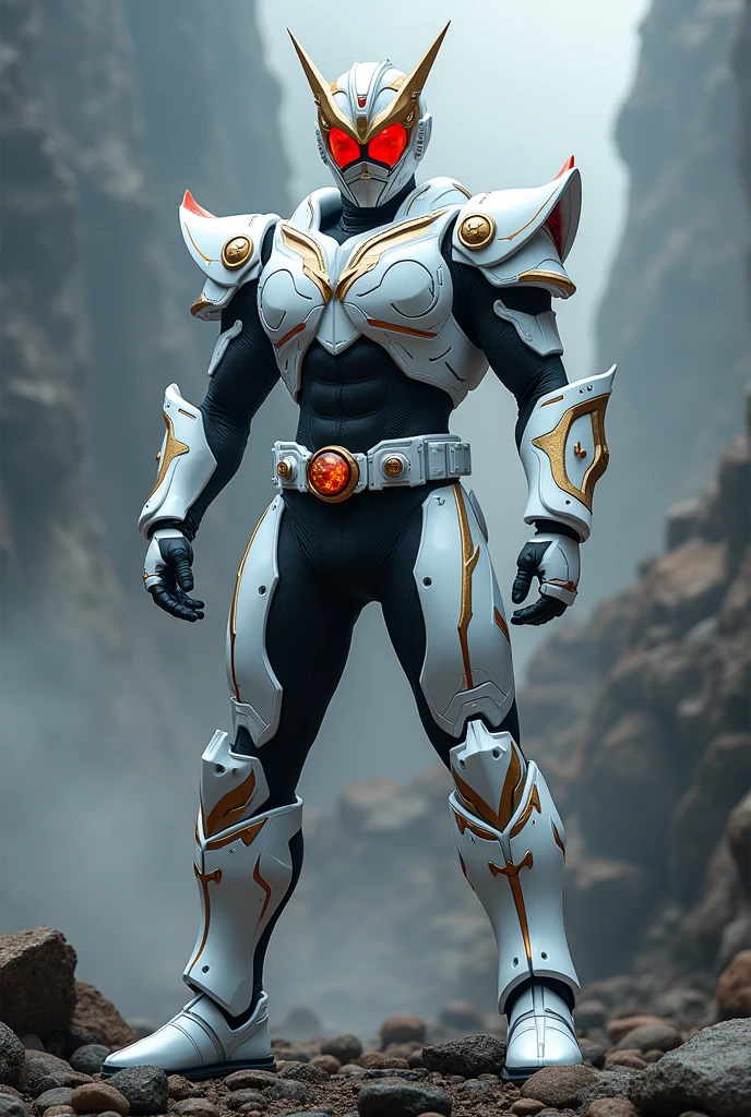White base, Leo motif, Kamen Rider, cool pose