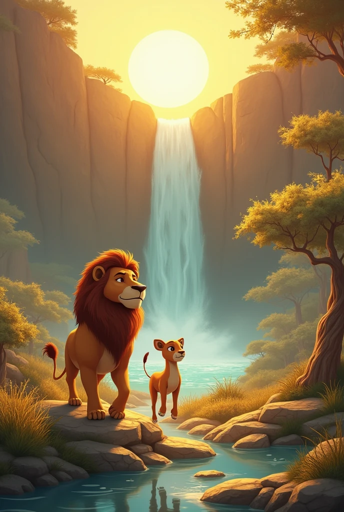 Title: The Roaring Brotherhood
Once upon a time in the vast savannah of Zamboor, there lived two lion brothers named Leo and Lenny. Leo was the elder, strong and majestic, with a thick golden mane that flowed like the sun’s rays. Lenny, the younger brother, was smaller, fluffier, and had a mischievous twinkle in his deep brown eyes. Though they were different in size and strength, they shared an unbreakable bond and an adventurous spirit that made their days in the savannah unforgettable.
One sunny morning, as golden rays spilled across the savannah, Leo and Lenny were lounging under the shade of a baobab tree, dreaming of their next adventure.
“I heard there’s a hidden waterfall at the edge of the Great Valley,” Leo announced, his voice resonating like distant thunder. “They say it sparkles like diamonds in the sunlight!”
Lenny’s eyes lit up. “Let’s go find it! Imagine all the fun we could have splashing in the water!”
Without missing a beat, the brothers set off, their hearts racing with excitement. They climbed over rocky hills, dashed through tall grass, and even made friends with a curious gazelle named Gina who offered them directions.
As they approached the Great Valley, the sounds of rushing water grew louder, filling their ears with delightful anticipation. “We’re almost there!” Lenny shouted, bounding ahead.
Suddenly, Leo stopped dead in his tracks. “Wait, Lenny!” he cautioned. “We need to be careful. There are rumors of a fearsome crocodile lurking near the waterfall.”
“But I want to see it!” Lenny insisted, his excitement bubbling over, making him forget the caution instilled in him by his brother.
“Let’s think this through. How about we sneak around and take a look first?” Leo suggested, using his experience as the older brother to guide Lenny.
They stealthily approached the waterfall, hiding behind large rocks. When they got their first glimpse, their mouths dropped open in awe. The waterfall cascaded down the rocks, showering a pristine pool