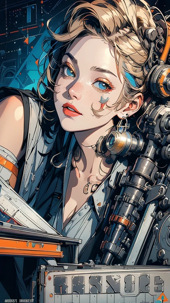 (((masterpiece, highest quality))),(((solo:1.2))),(((1girl:1.2))),32k wallpaper, very detailed, poster, vintage science fiction,(((((geometric cinematic movie poster))))), (bauhaus), shape,(((abstract))),(mid century modern),movie poster,(((((portfolio))))),(((((Close-up))))),(((((bust up))))),((((more various angle)))),(((highlight))),((((heterochromia)))),(((complete. detailed face))),(((Extremely talented))),(((((most complecated machine))))),(Cleavage),(((((unlimited mechanic Workaholic))))),(((Absolutely detailed Mighty machines background)))