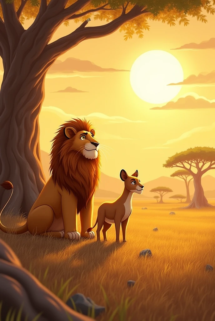 Title: The Roaring Brotherhood
Once upon a time in the vast savannah of Zamboor, there lived two lion brothers named Leo and Lenny. Leo was the elder, strong and majestic, with a thick golden mane that flowed like the sun’s rays. Lenny, the younger brother, was smaller, fluffier, and had a mischievous twinkle in his deep brown eyes. Though they were different in size and strength, they shared an unbreakable bond and an adventurous spirit that made their days in the savannah unforgettable.
One sunny morning, as golden rays spilled across the savannah, Leo and Lenny were lounging under the shade of a baobab tree, dreaming of their next adventure.
“I heard there’s a hidden waterfall at the edge of the Great Valley,” Leo announced, his voice resonating like distant thunder. “They say it sparkles like diamonds in the sunlight!”
Lenny’s eyes lit up. “Let’s go find it! Imagine all the fun we could have splashing in the water!”
Without missing a beat, the brothers set off, their hearts racing with excitement. They climbed over rocky hills, dashed through tall grass, and even made friends with a curious gazelle named Gina who offered them directions.
As they approached the Great Valley, the sounds of rushing water grew louder, filling their ears with delightful anticipation. “We’re almost there!” Lenny shouted, bounding ahead.
Suddenly, Leo stopped dead in his tracks. “Wait, Lenny!” he cautioned. “We need to be careful. There are rumors of a fearsome crocodile lurking near the waterfall.”
“But I want to see it!” Lenny insisted, his excitement bubbling over, making him forget the caution instilled in him by his brother.
“Let’s think this through. How about we sneak around and take a look first?” Leo suggested, using his experience as the older brother to guide Lenny.
They stealthily approached the waterfall, hiding behind large rocks. When they got their first glimpse, their mouths dropped open in awe. The waterfall cascaded down the rocks, showering a pristine pool