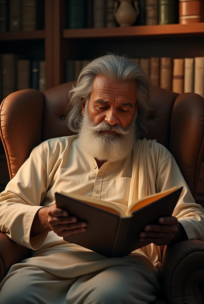 An indian guy reading a novel