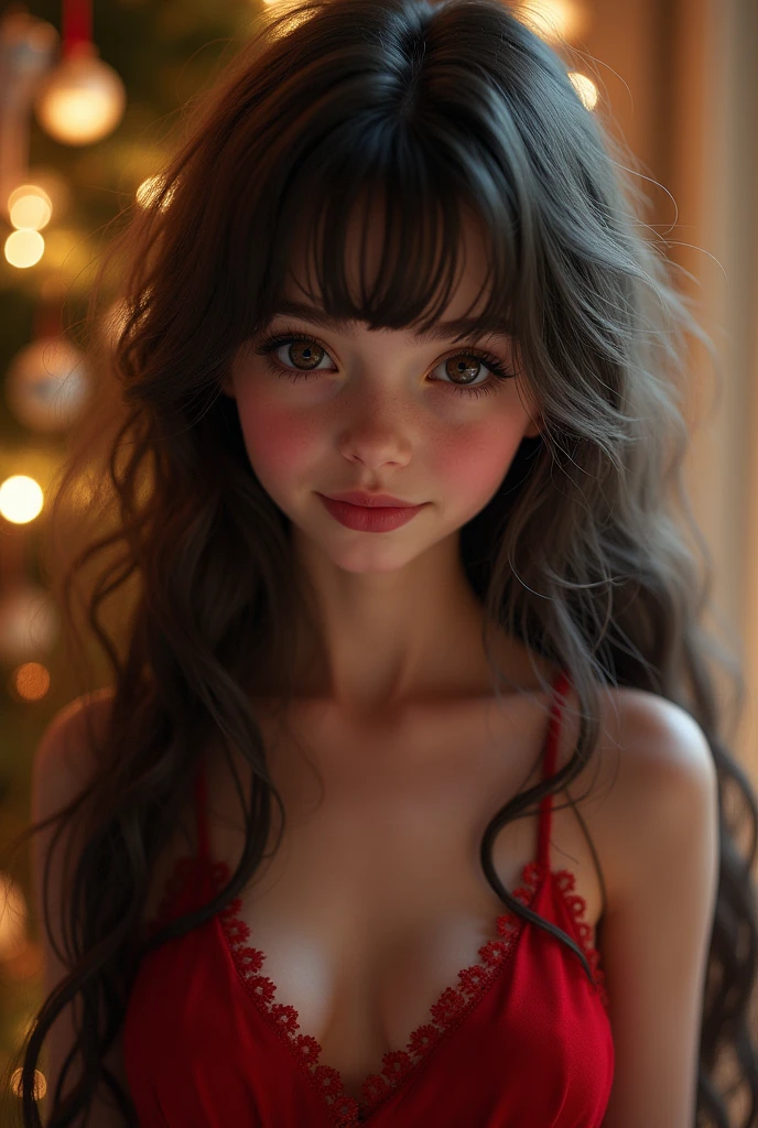 ((Christmas,night)),((nipples,nude,nsfw)),fashion model,ultra-detailed, highres, extremely detailed,beautiful detailed girl, extremely detailed eyes and face, beautiful detailed eyes,light on face,1girl, (full body,full-body shot),doll like,cute,long hair,happy,((8  girl)),slim