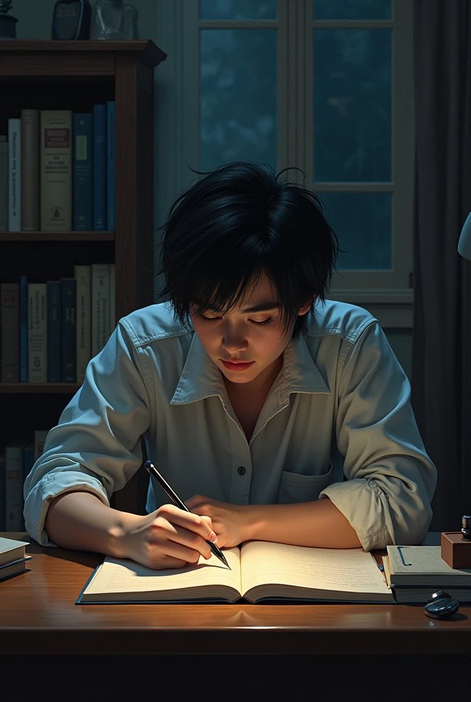 One mind and too many thoughts write on notebook