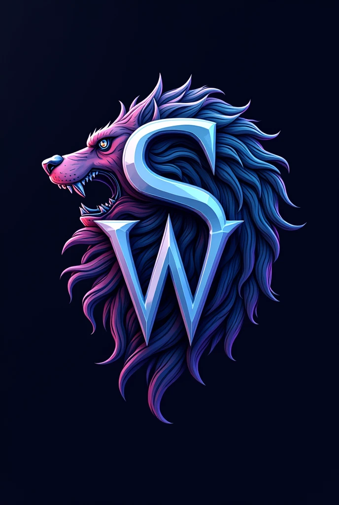 I want a logo with the word SportWit, but it has a blue and purple color combination, Additionally, I want it to have a lot of illustrations alluding to sportswear and sports., that also has black colors that provide royalty and status, rude and with the letter S and W predominating, which is a more elegant letter and looks wilder and fiercer with darker and more natural tones and unisex sportswear.