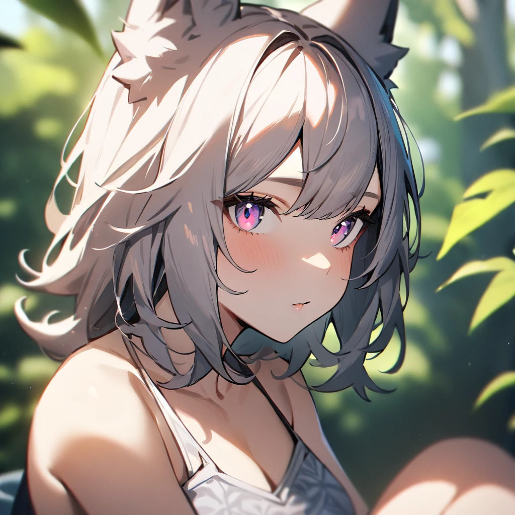1girl,portrait,Wolfgirl,masterpiece, best quality, very aesthetic, absurdres,High Saturation,fullbody,barefoot,sitting