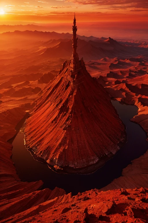 Highest quality、masterpiece、Desolate Earth、wreckage、Red Sky、Surrealism